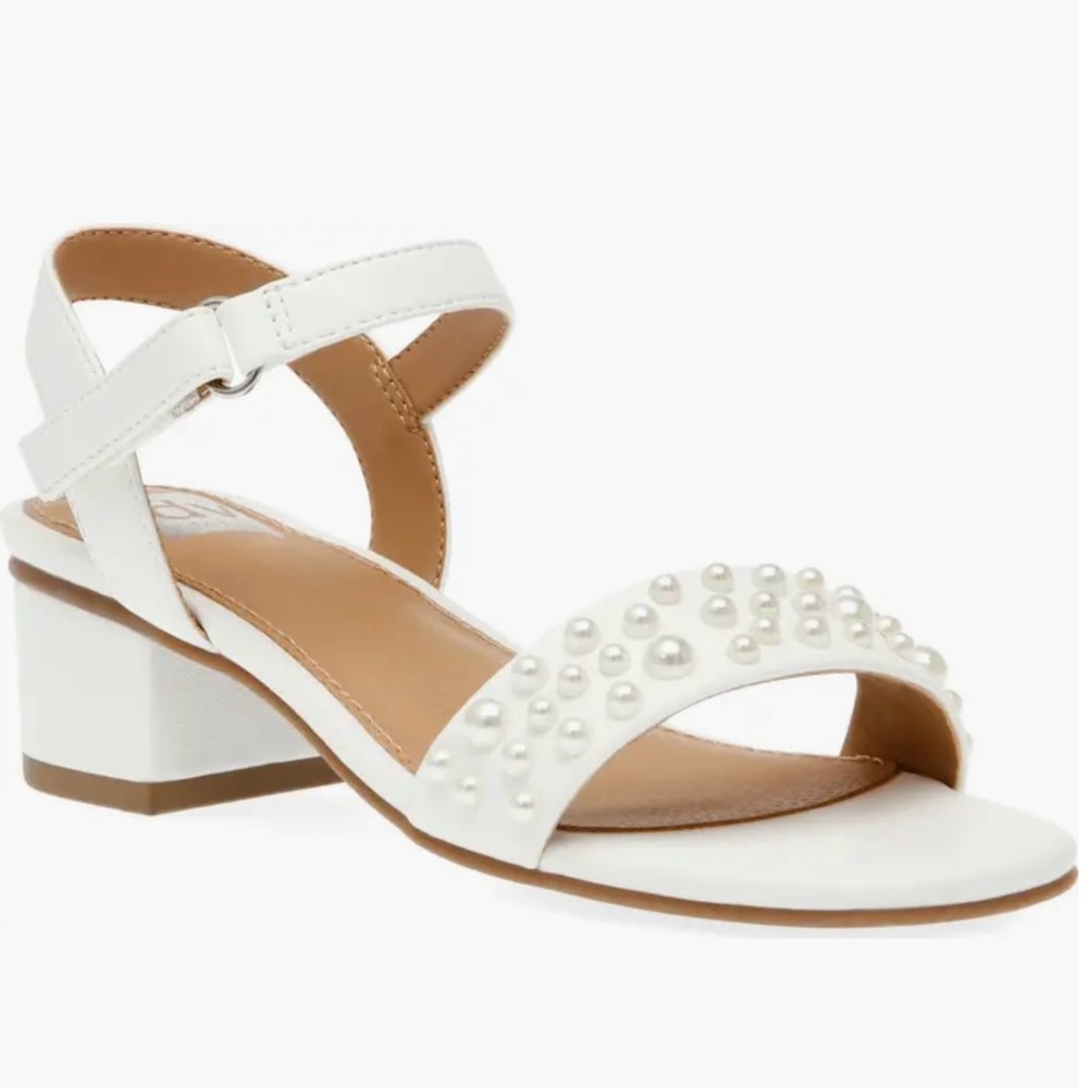 DV by Dolce Vita Kids' Golda Imitation Pearl Ankle Strap Sandal